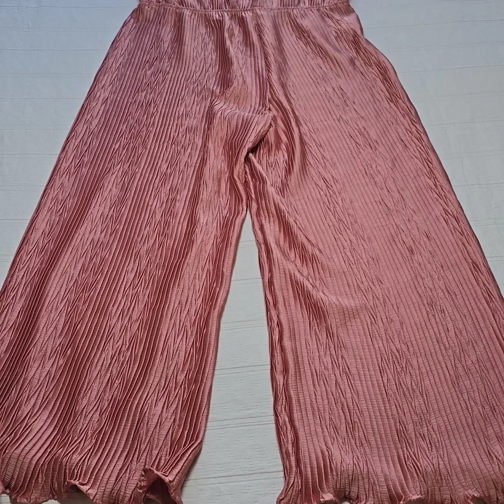 Zara Rose Pink Pleated Culotte Jumpsuit Girls Size 11/12
